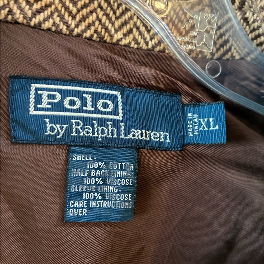 Ralph Lauren Tan Herringbone Blazer - Picture 2 of 9
